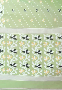 Jamdani Cotton Silk Saree in Pastel Green