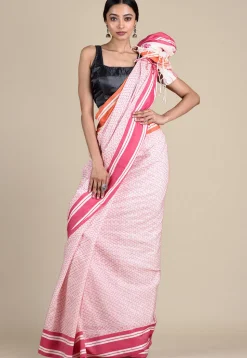 Jamdani Pure Cotton Saree in White