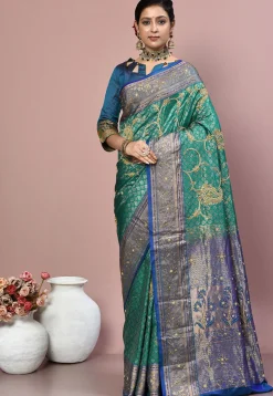 Kanchipuram Pure Silk Saree in Green