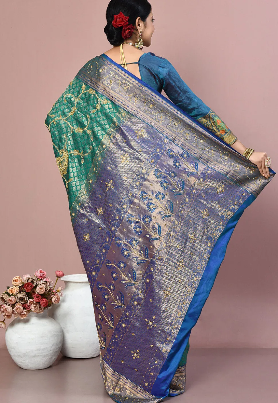 Kanchipuram Pure Silk Saree in Green