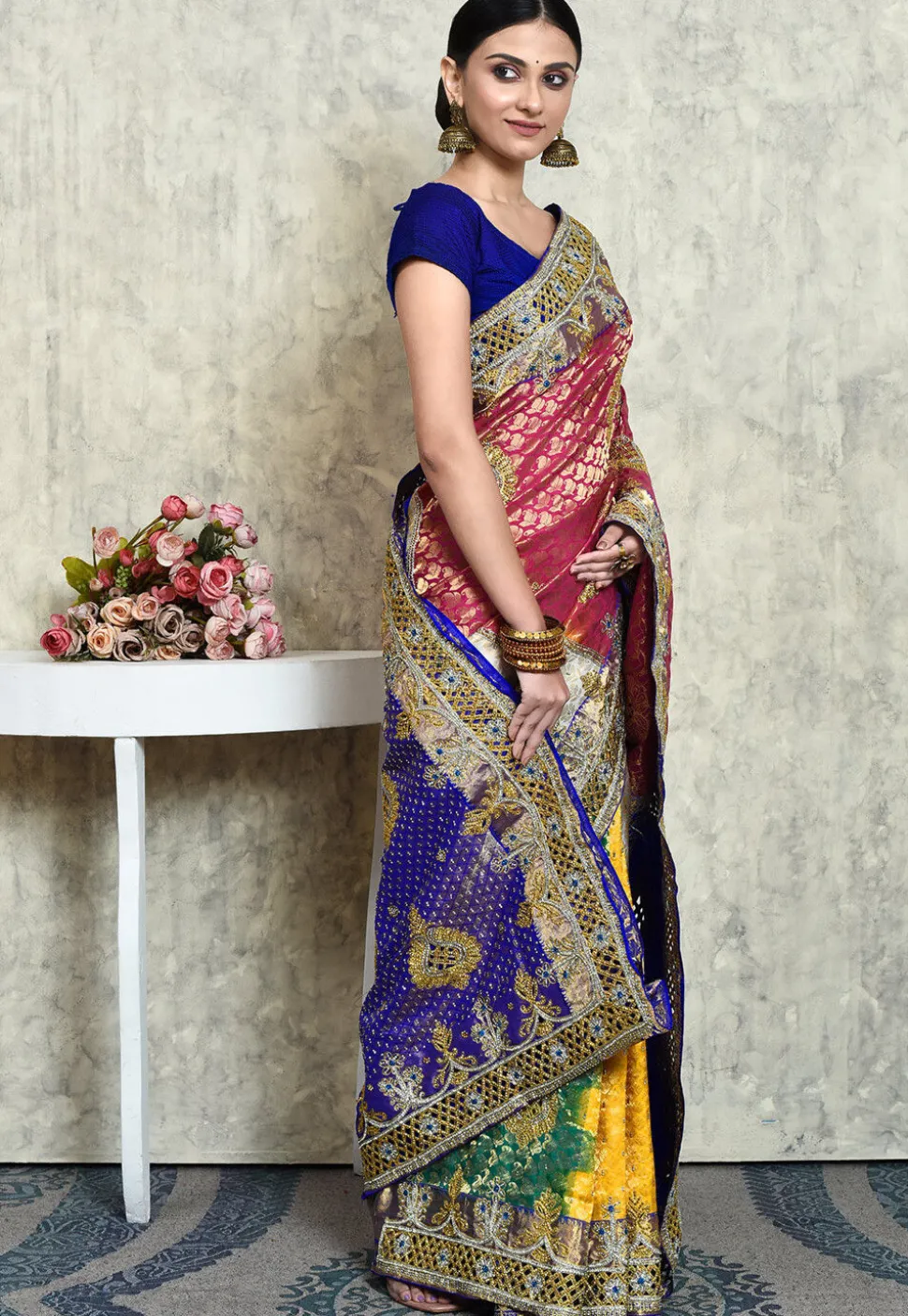 Kanchipuram Pure Silk Saree in Multicolor