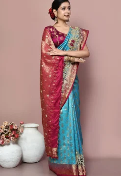 Kanchipuram Pure Silk Saree in Sky Blue