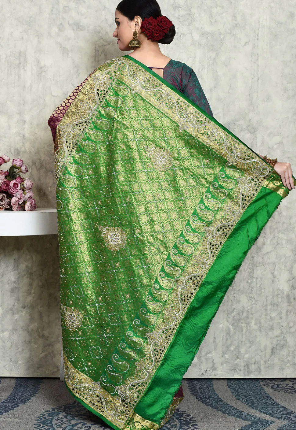Kanchipuram Pure Silk Saree in Dark Purple