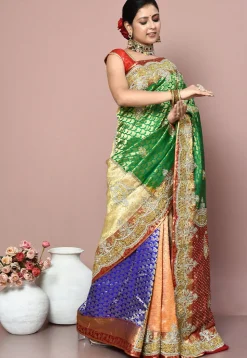Kanchipuram Pure Silk Saree in Multicolor