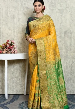 Kanchipuram Pure Silk Saree in Yellow