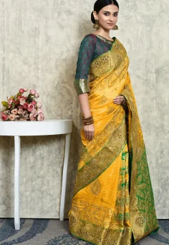 Kanchipuram Pure Silk Saree in Yellow