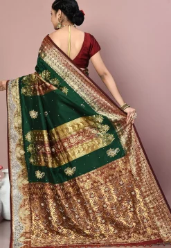 Kanchipuram Pure Silk Saree in Teal Green