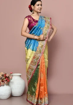 Kanchipuram Pure Silk Saree in Multicolor