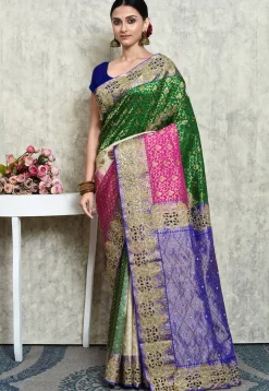 Kanchipuram Pure Silk Saree in Multicolor