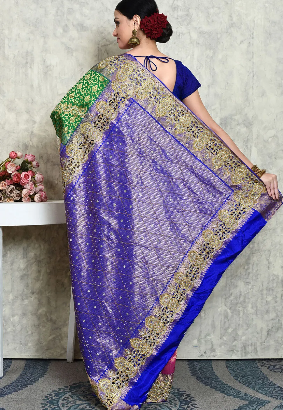 Kanchipuram Pure Silk Saree in Multicolor