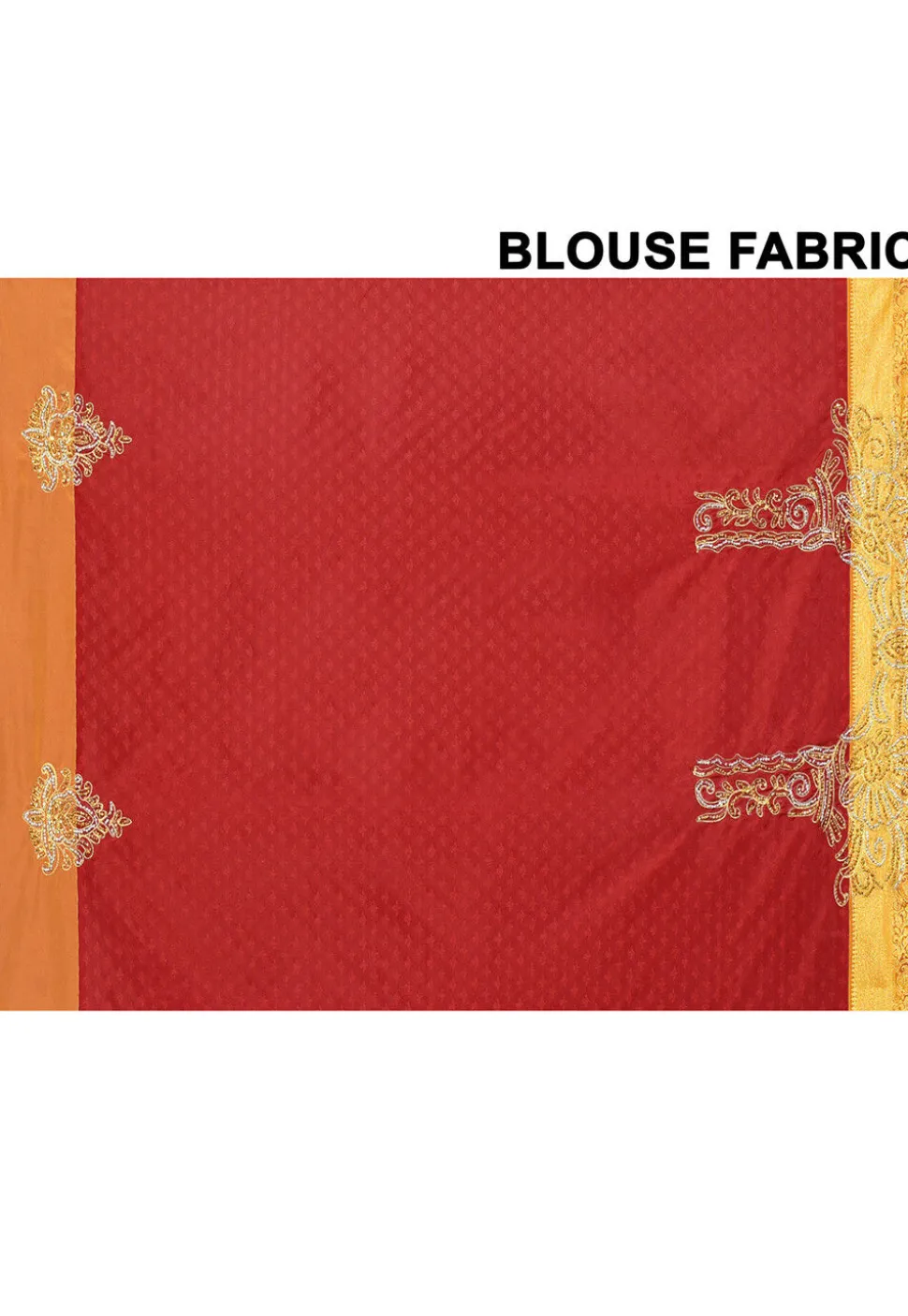 Kanchipuram Pure Silk Two Part Saree in Mustard and Red