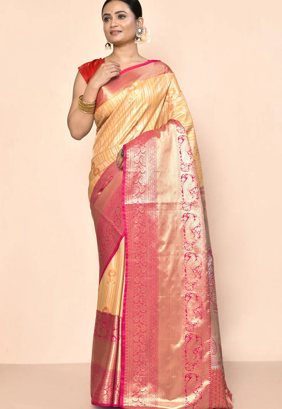 Kanchipuram Saree in Beige