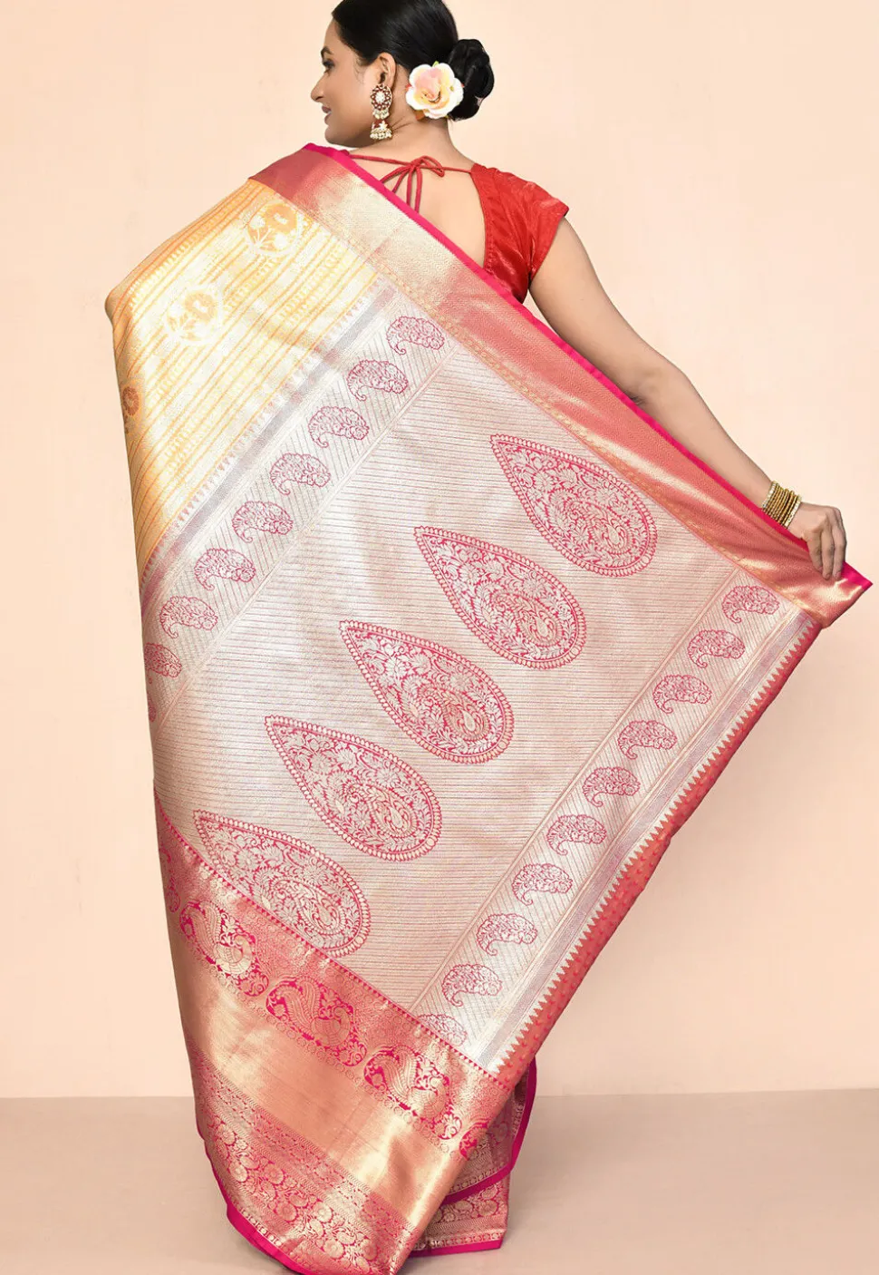 Kanchipuram Saree in Beige