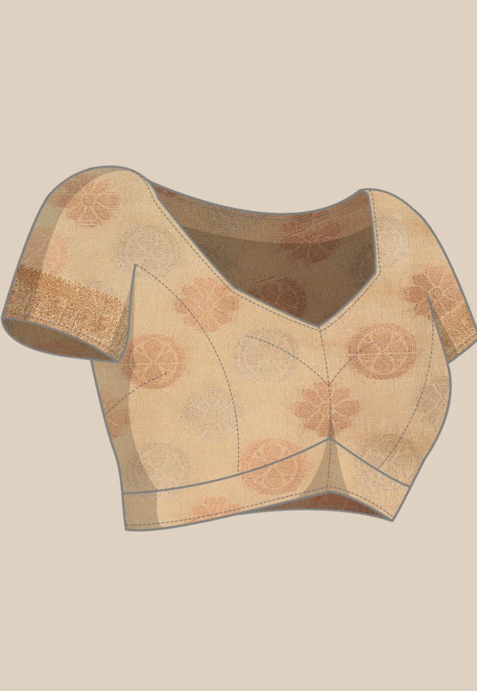 Kanchipuram Saree in Beige