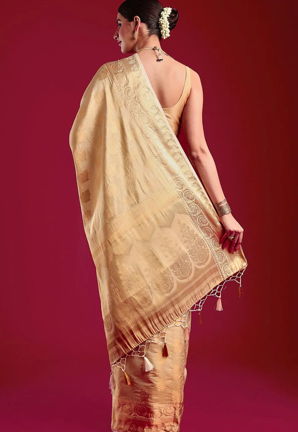 Kanchipuram Saree in Beige