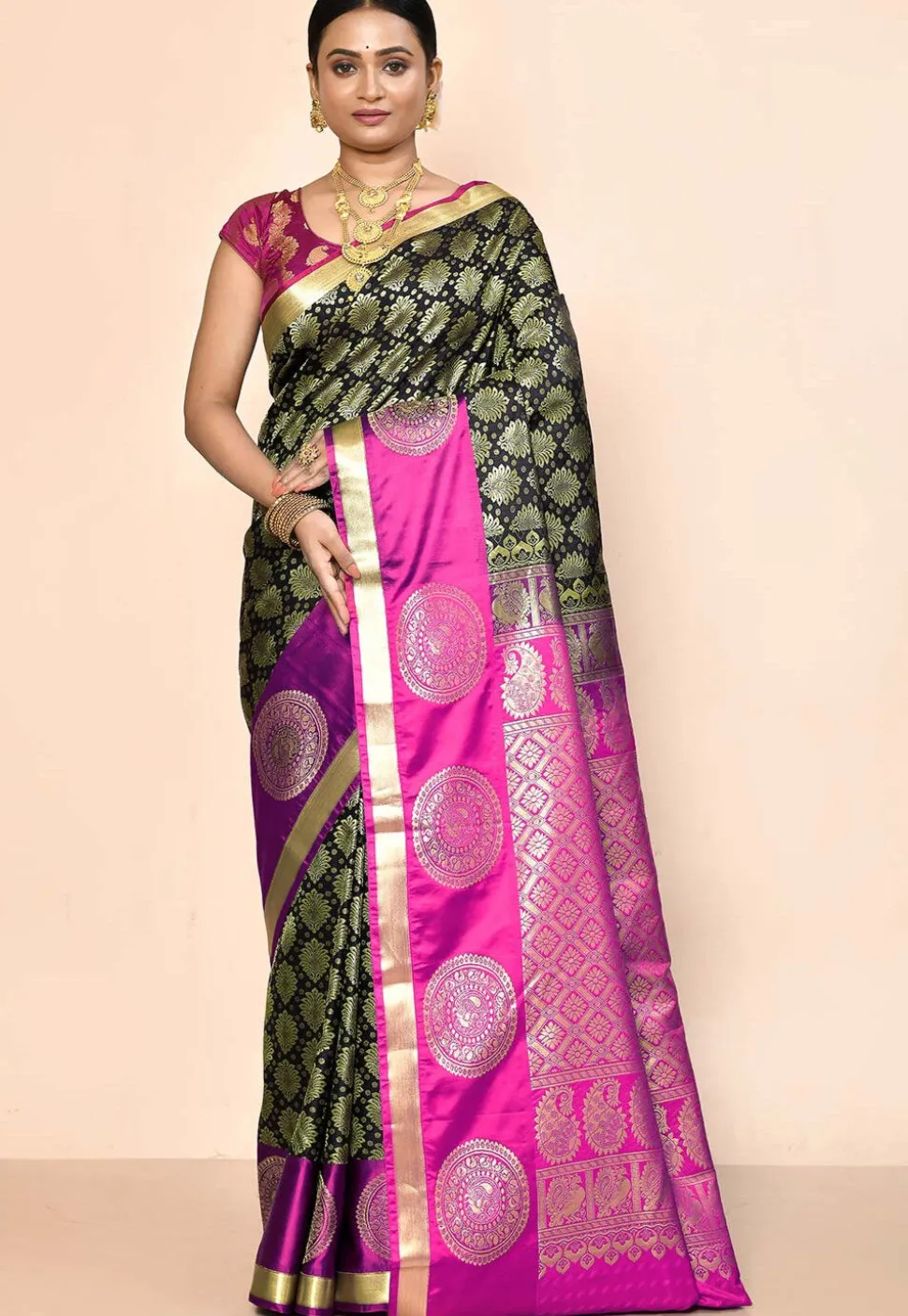 Kanchipuram Saree in Black