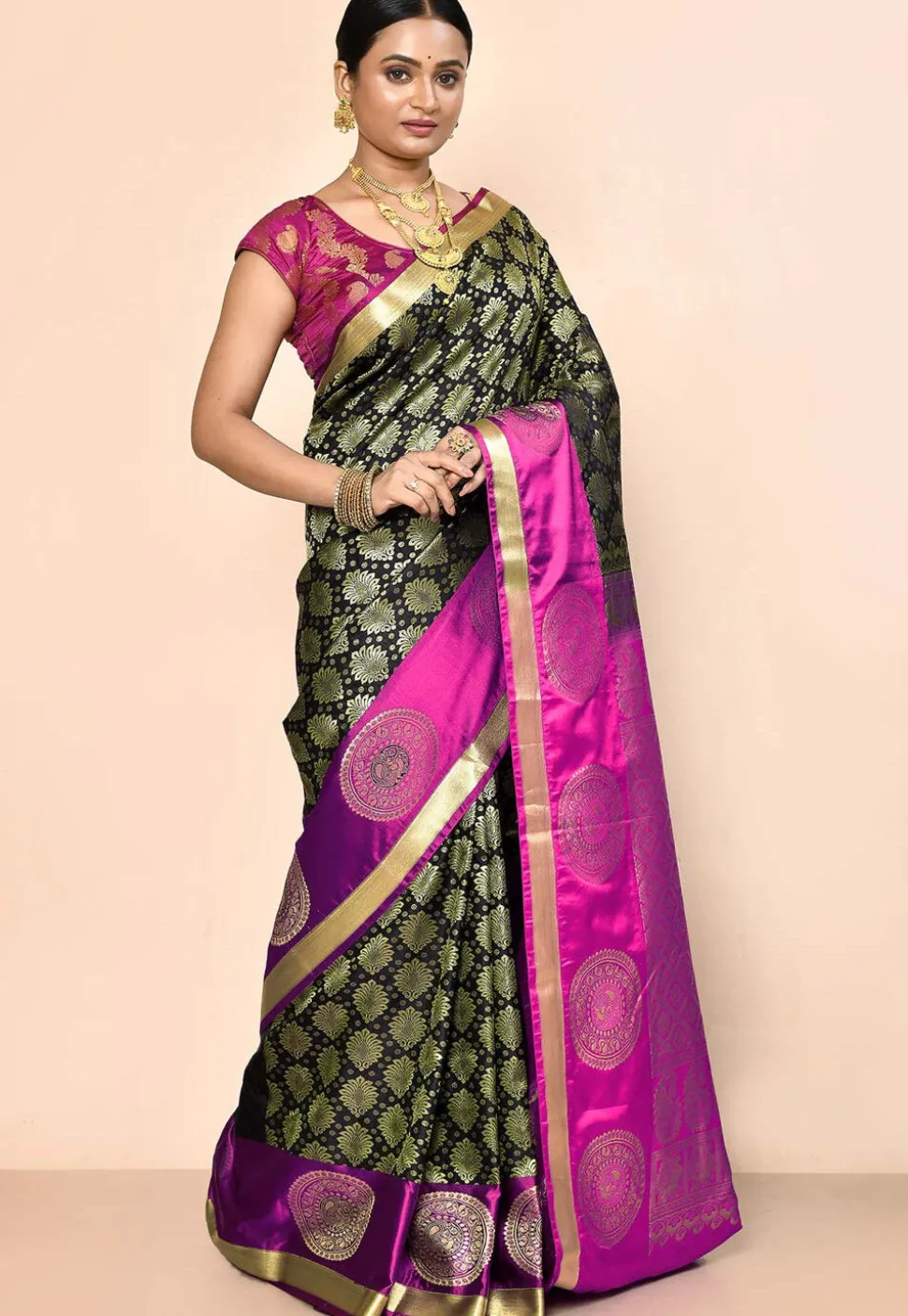 Kanchipuram Saree in Black