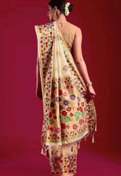 Kanchipuram Saree in Cream