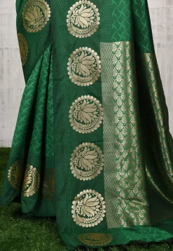 Kanchipuram Saree in Dark Green