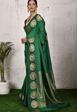 Kanchipuram Saree in Dark Green