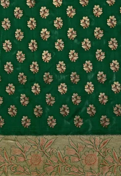 Kanchipuram Saree in Dark Green