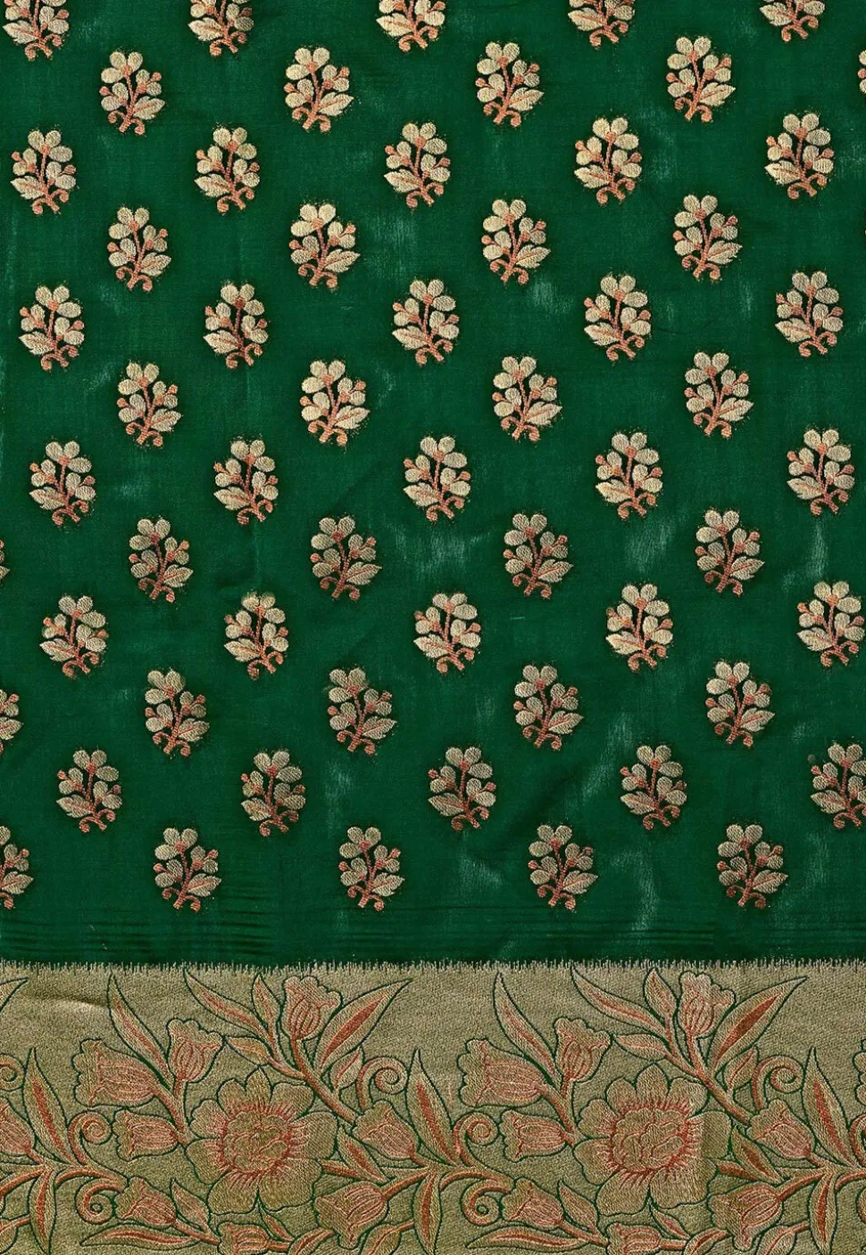 Kanchipuram Saree in Dark Green