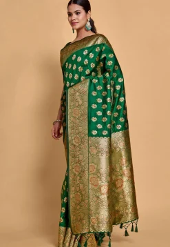 Kanchipuram Saree in Dark Green