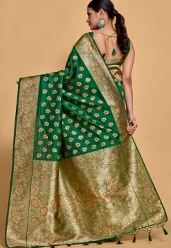 Kanchipuram Saree in Dark Green