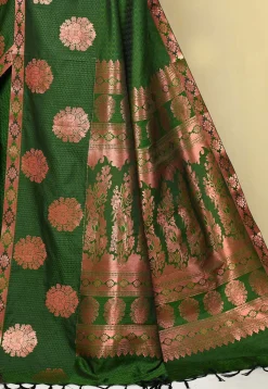 Kanchipuram Saree in Dark Green