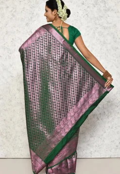 Kanchipuram Saree in Dark Green