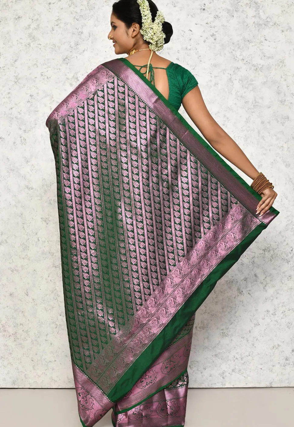 Kanchipuram Saree in Dark Green
