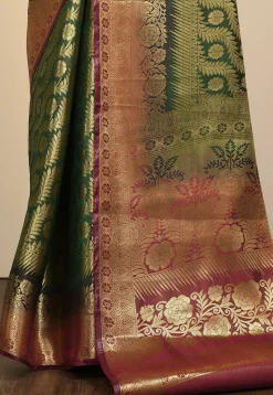 Kanchipuram Saree in Dark Green