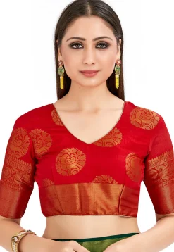 Kanchipuram Saree in Dark Teal Green