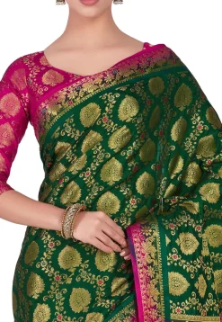 Kanchipuram Saree in Dark Green
