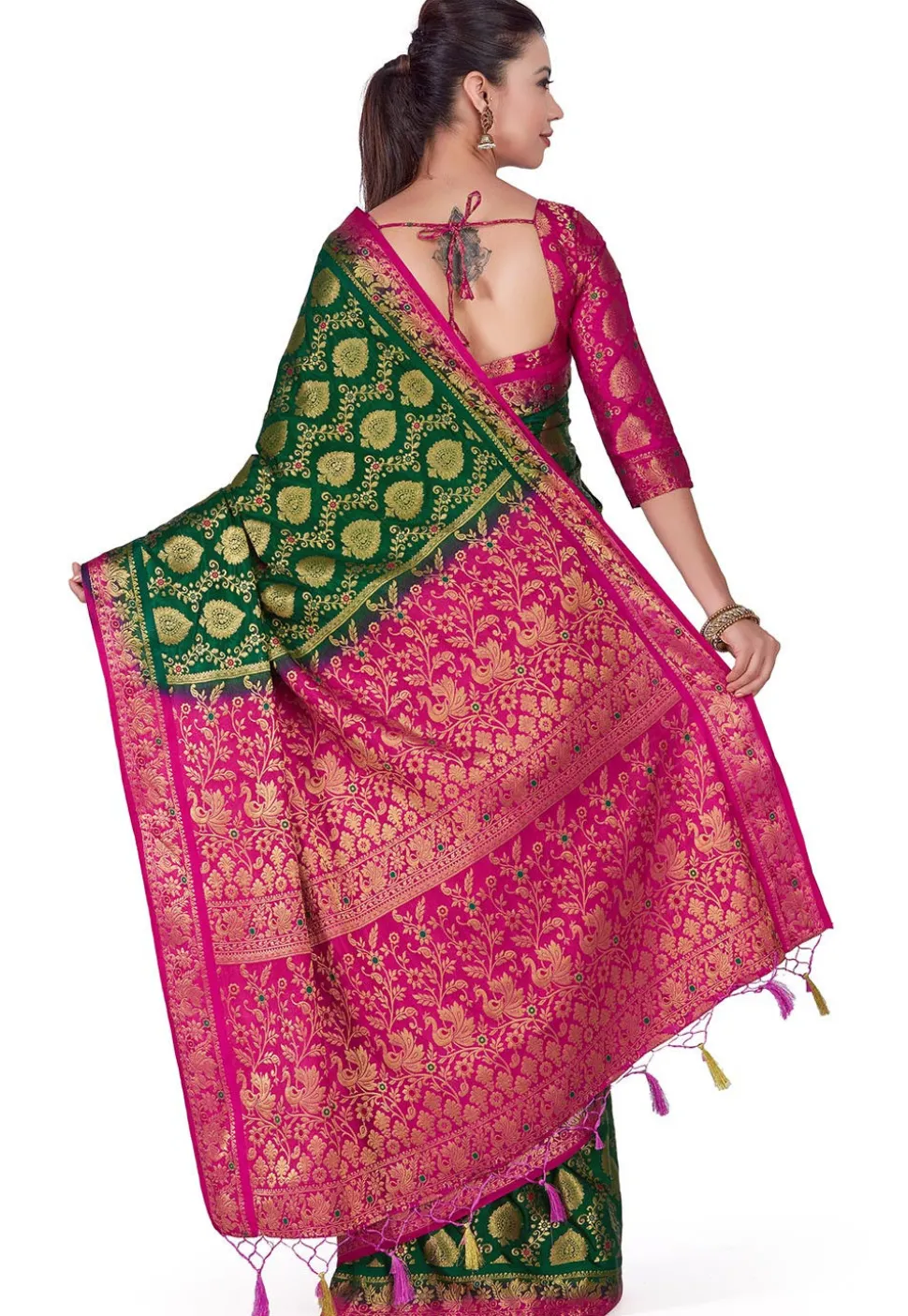 Kanchipuram Saree in Dark Green
