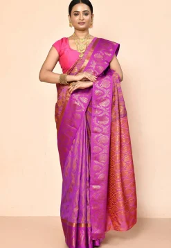 Kanchipuram Saree in Dusty Purple