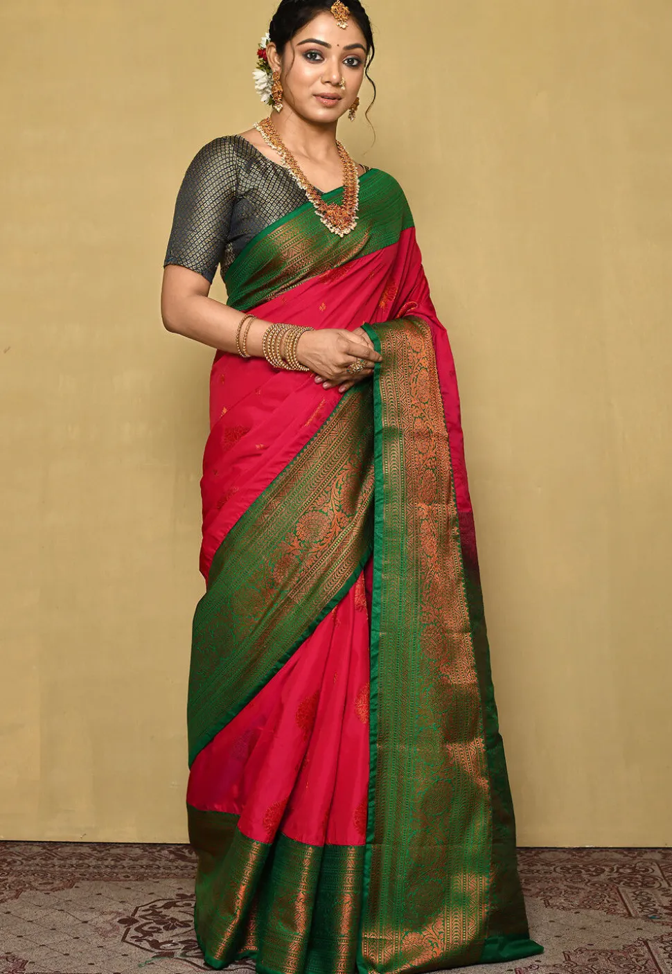 Kanchipuram Saree in Fuchsia