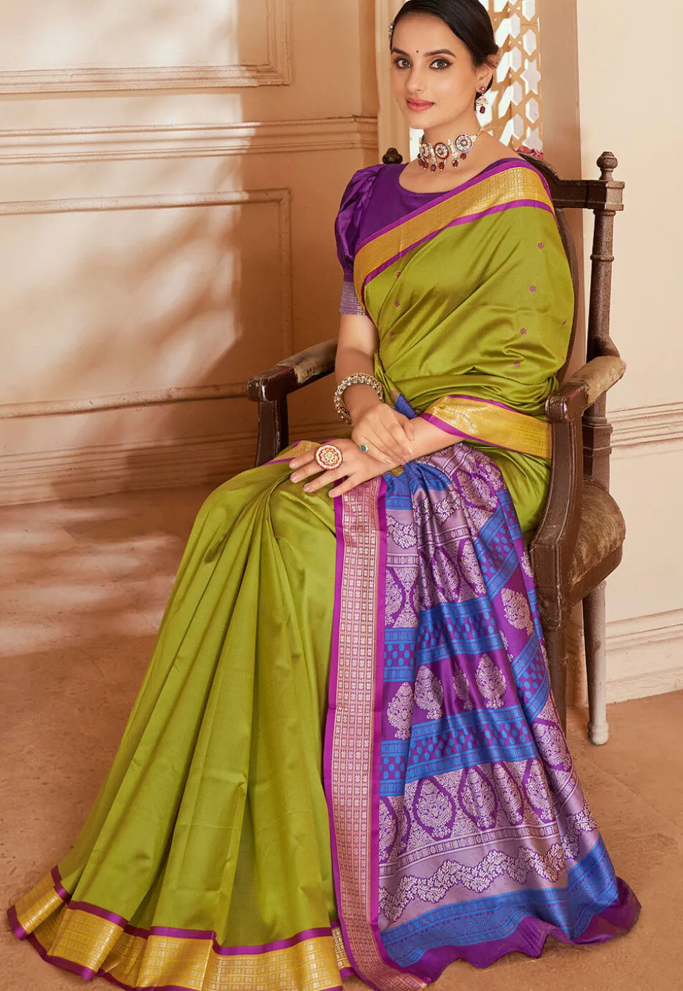Kanchipuram Saree in Green