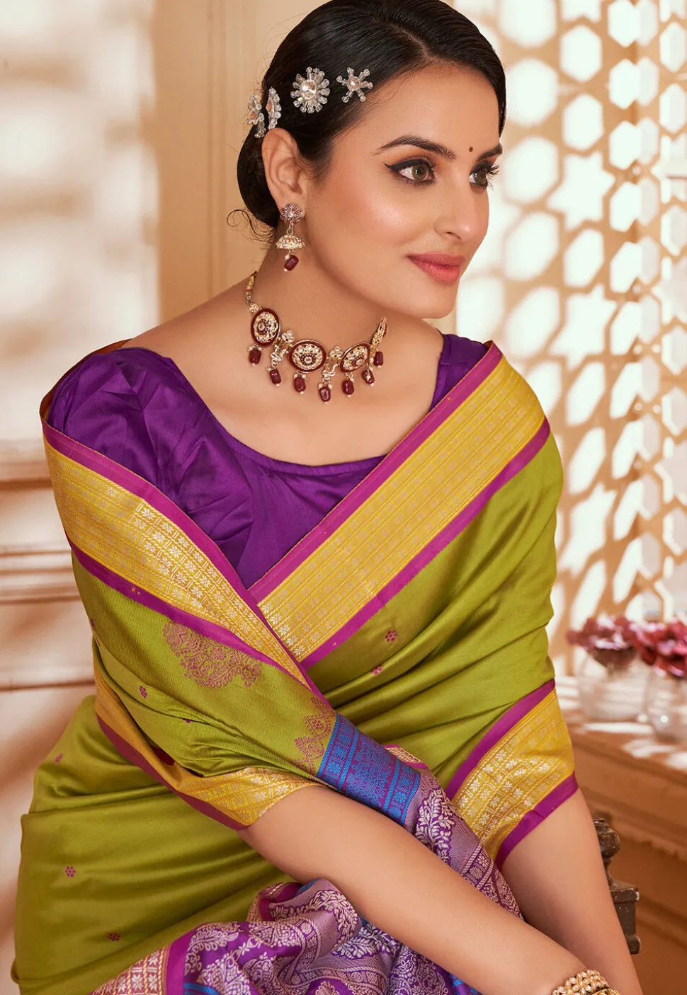 Kanchipuram Saree in Green