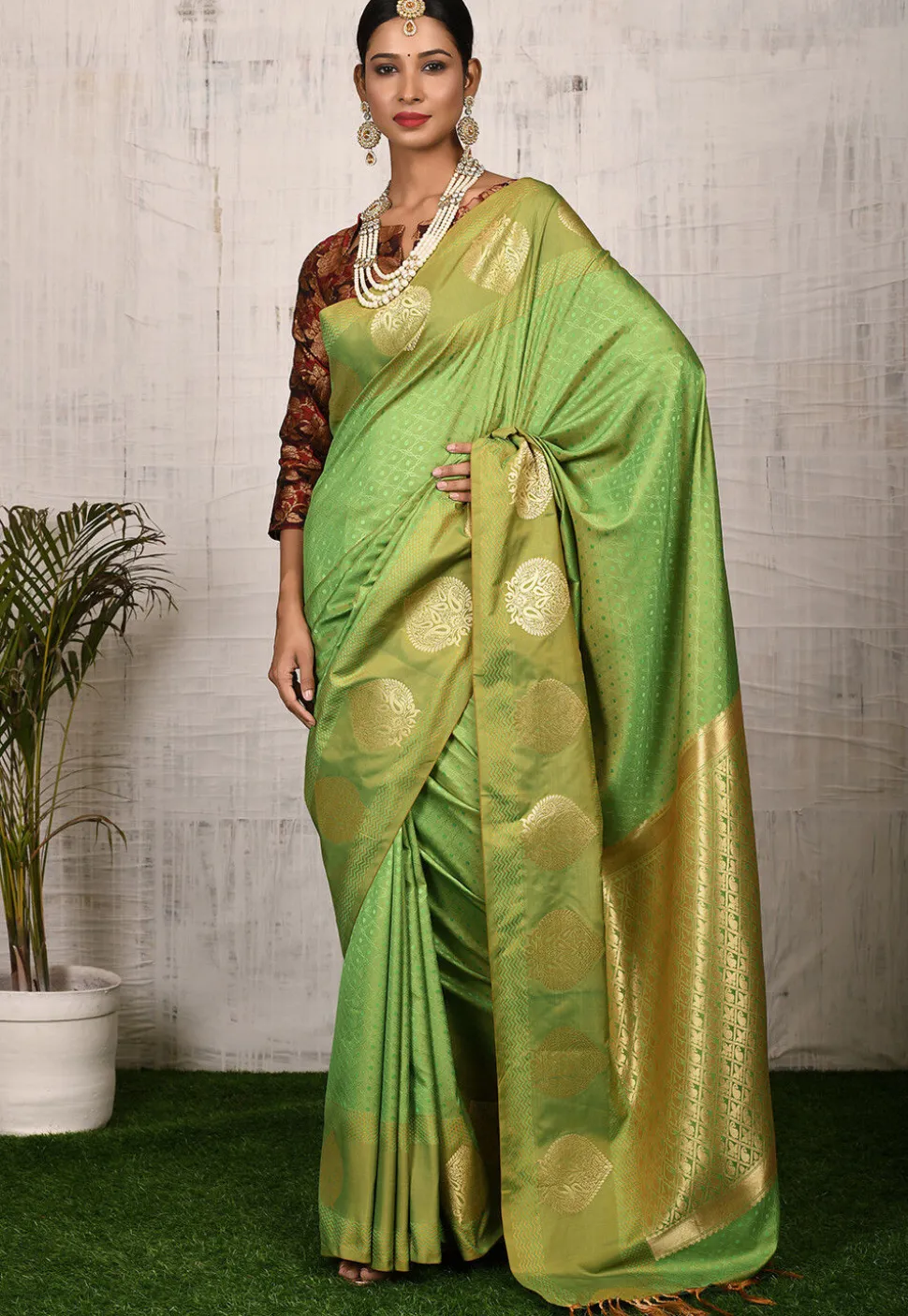 Kanchipuram Saree in Green
