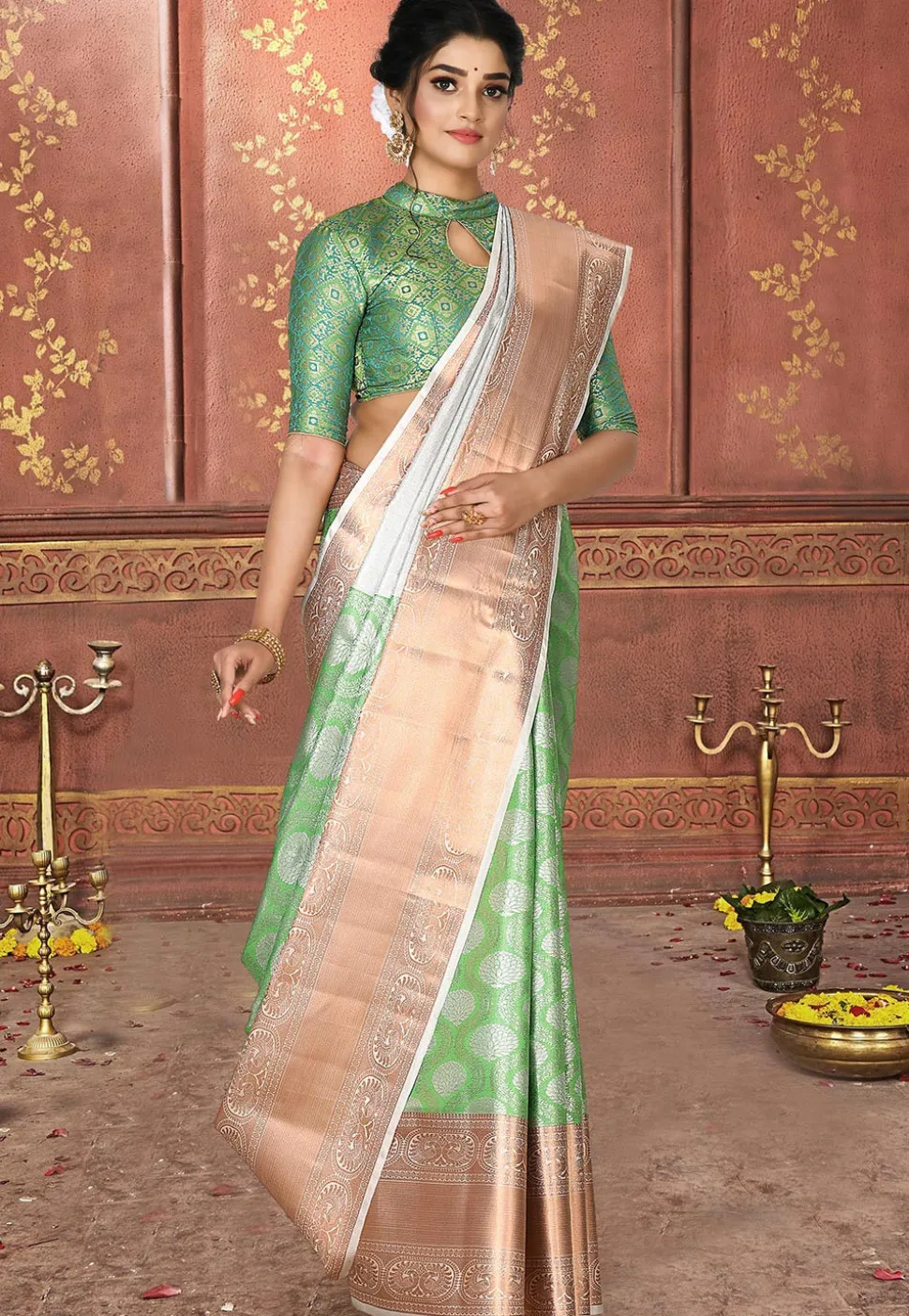 Kanchipuram Saree in Green
