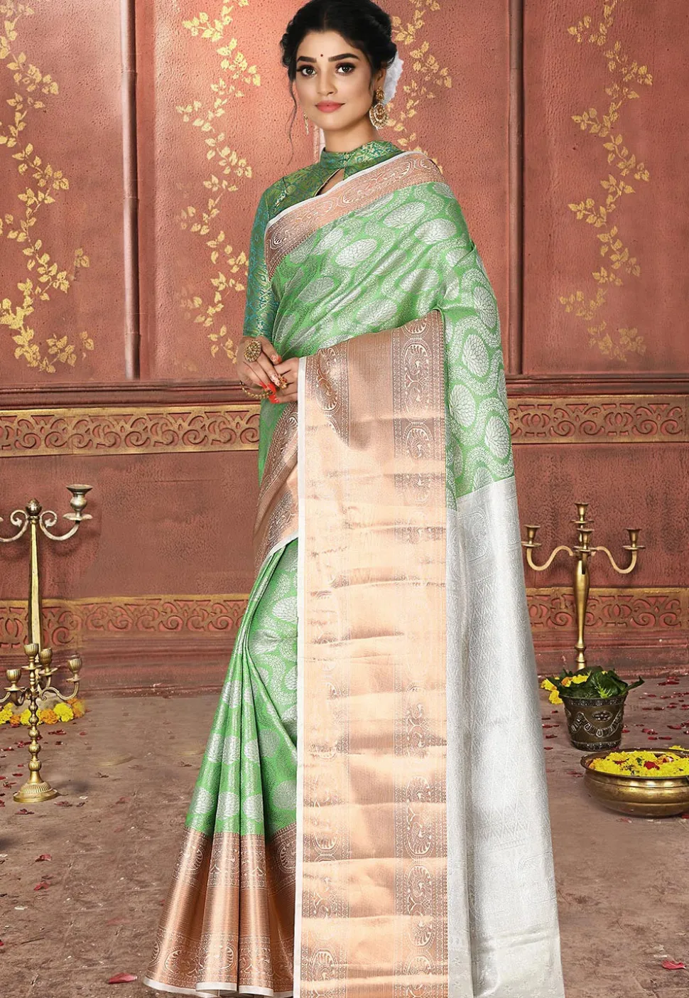 Kanchipuram Saree in Green
