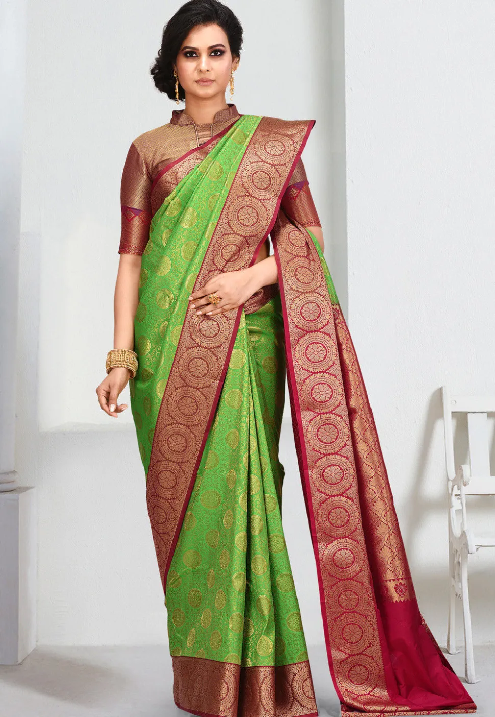 Kanchipuram Saree in Green