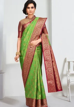 Kanchipuram Saree in Green