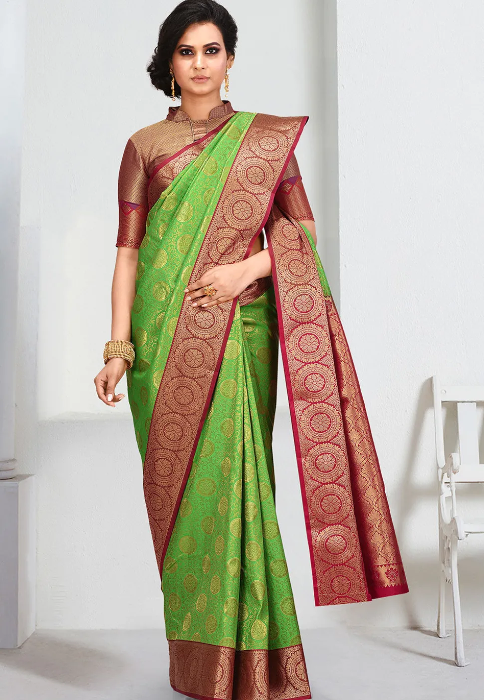 Kanchipuram Saree in Green