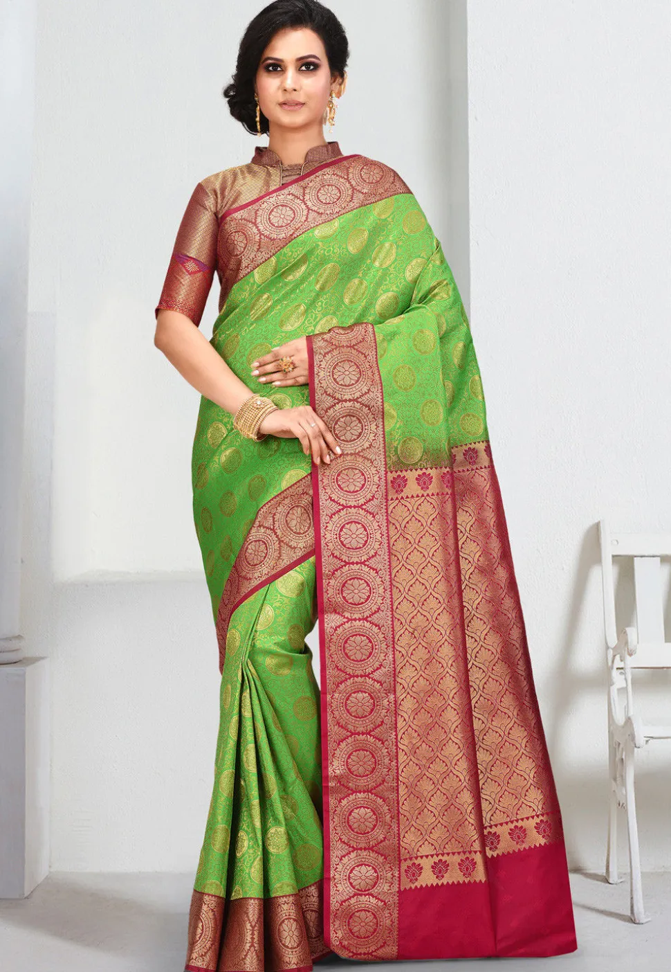 Kanchipuram Saree in Green