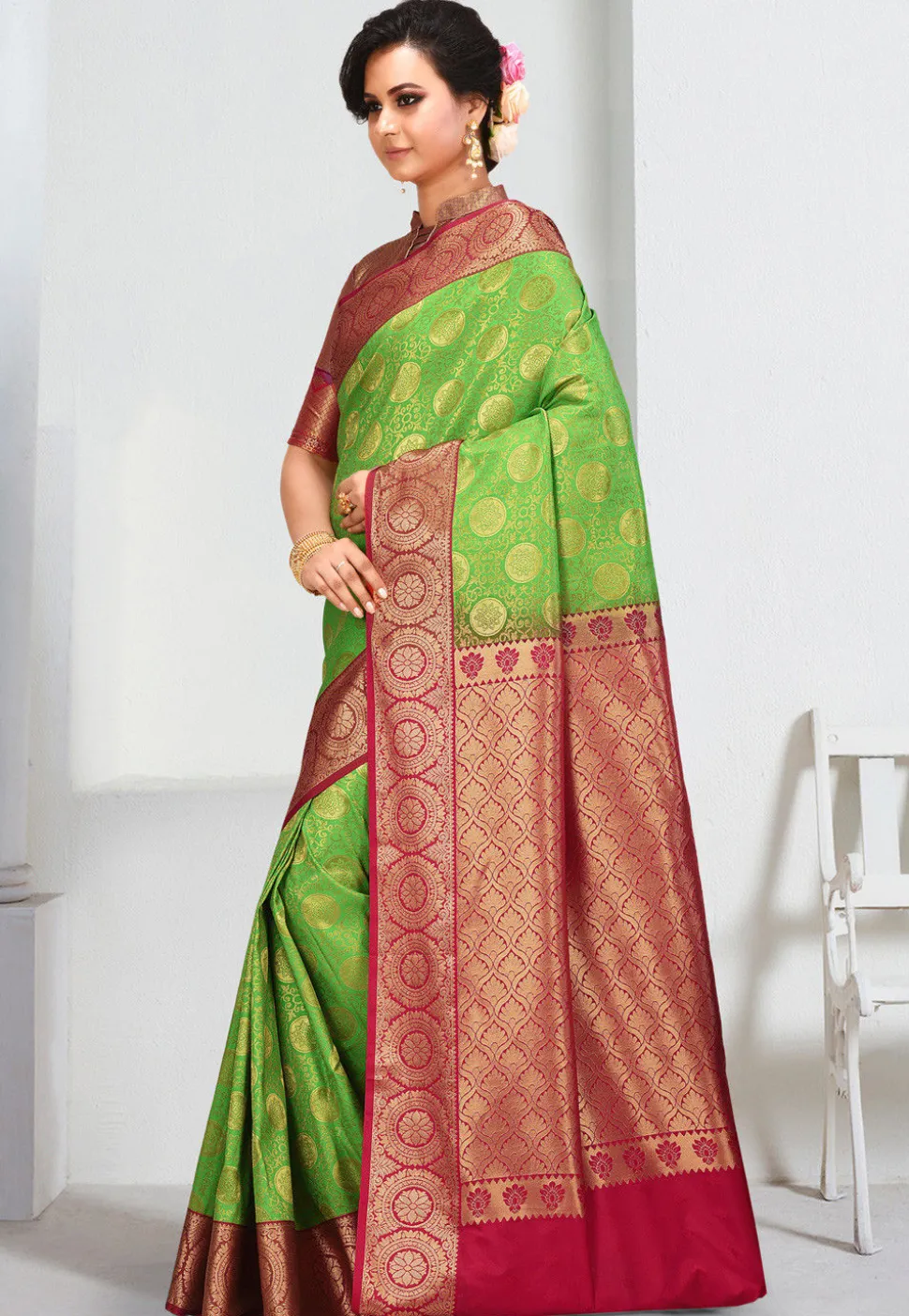 Kanchipuram Saree in Green