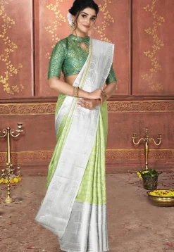 Kanchipuram Saree in Light Green
