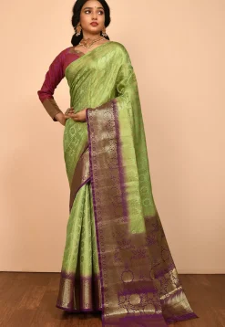 Kanchipuram Saree in Light Green