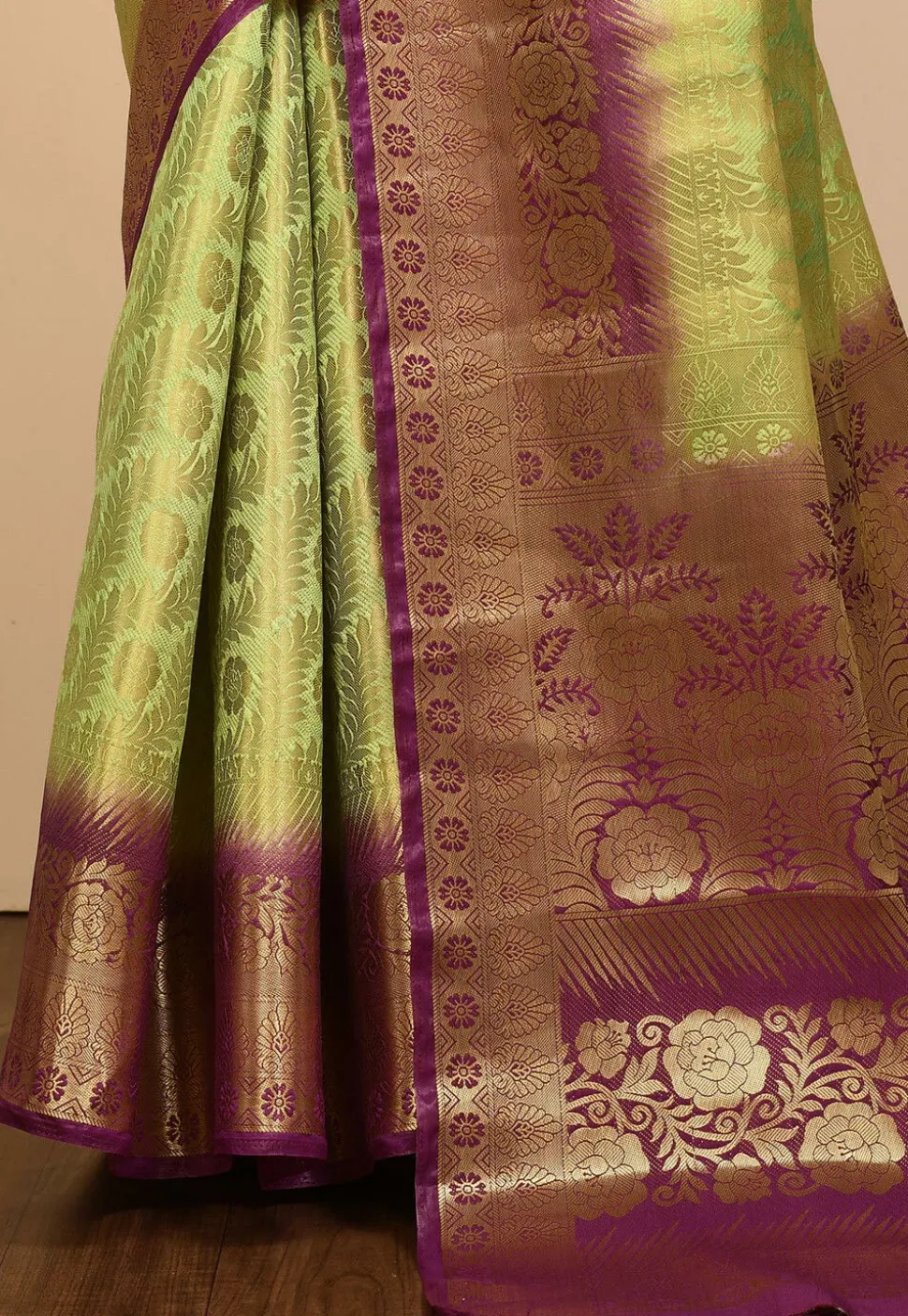 Kanchipuram Saree in Light Green
